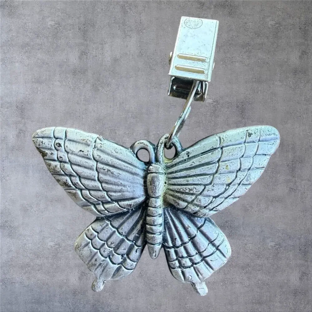 Vtg Cast Metal Insect Tablecloth Weights Set 6 Clips Ladybug Dragonfly Bee 90s